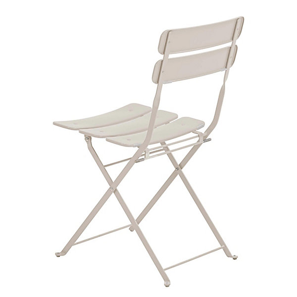 Lot de deux chaises pliantes en acier beige clairOviala