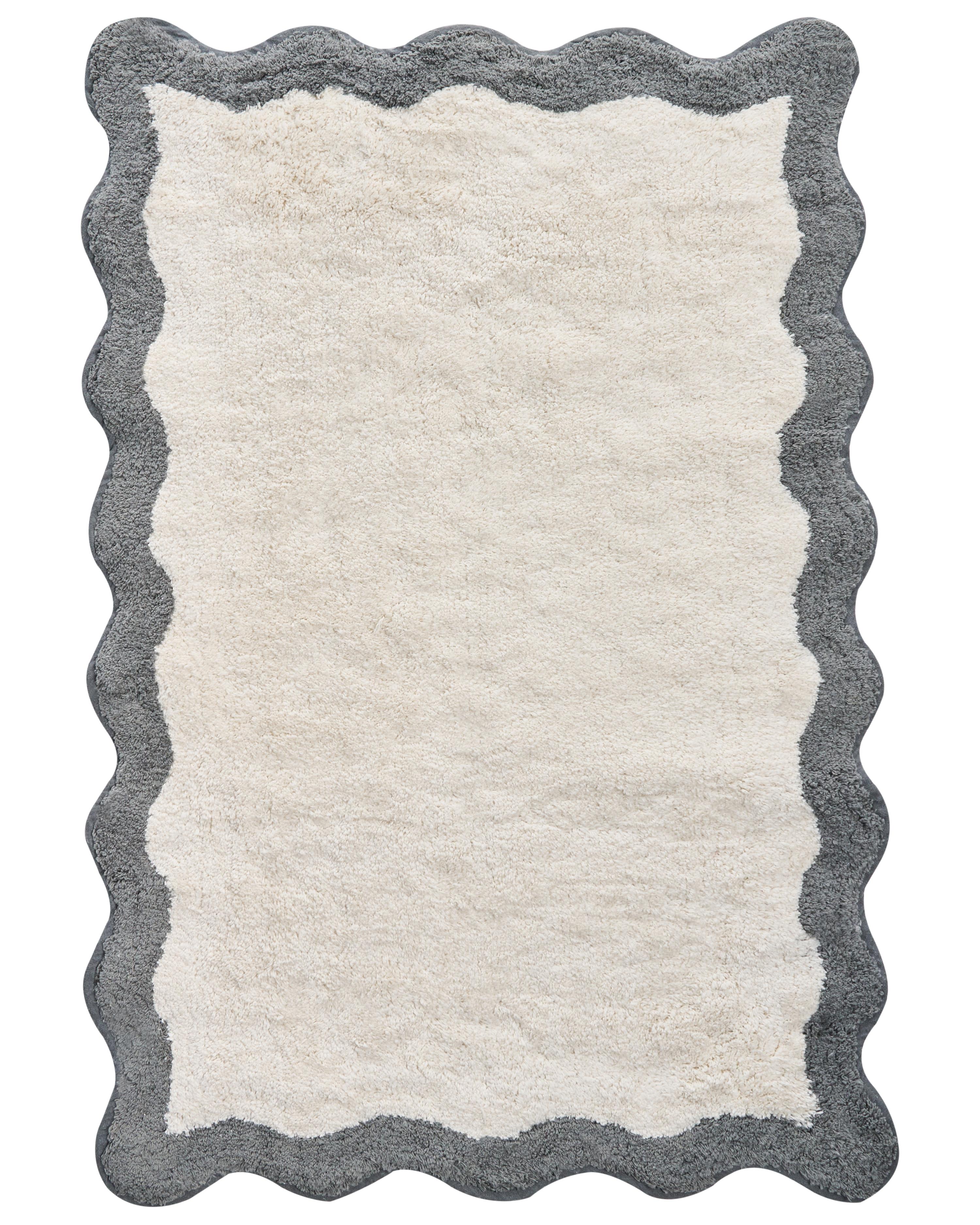 Bath Mat NANGAL Grey/ Beige 60 x 90 cm Cotton