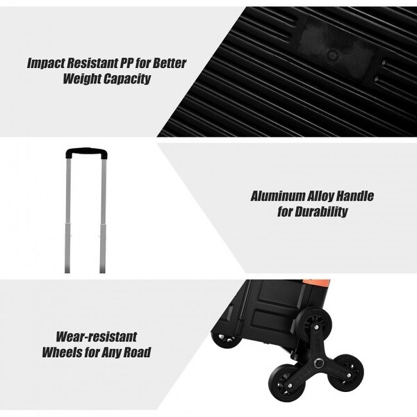 Costway Foldable Utility Cart for Travel and Shopping - 19" x 19.5" x 42" (L x W x H)