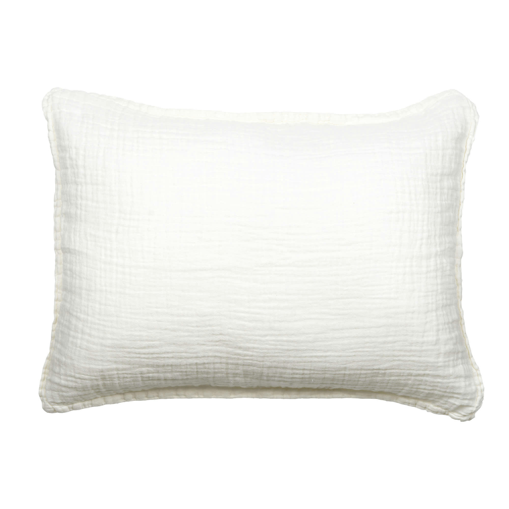 CAPRI - Housse de coussin gaze de lin gaufré milk 50X70 CM