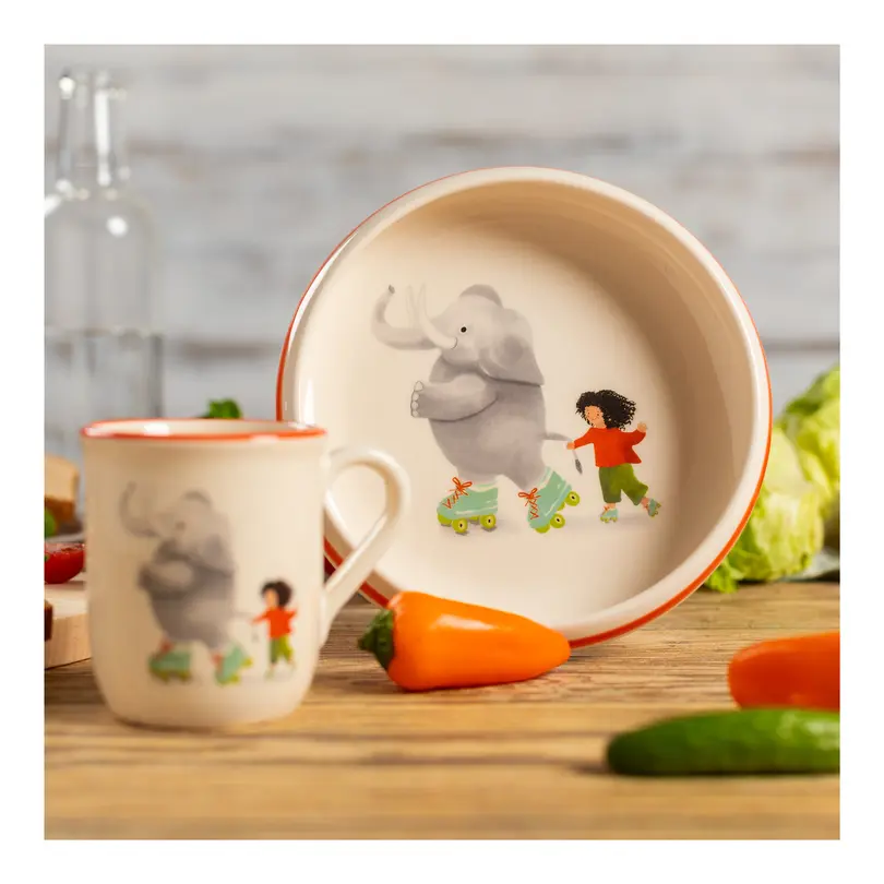 Kinder Geschirr-Set 2-teilig Elefant
