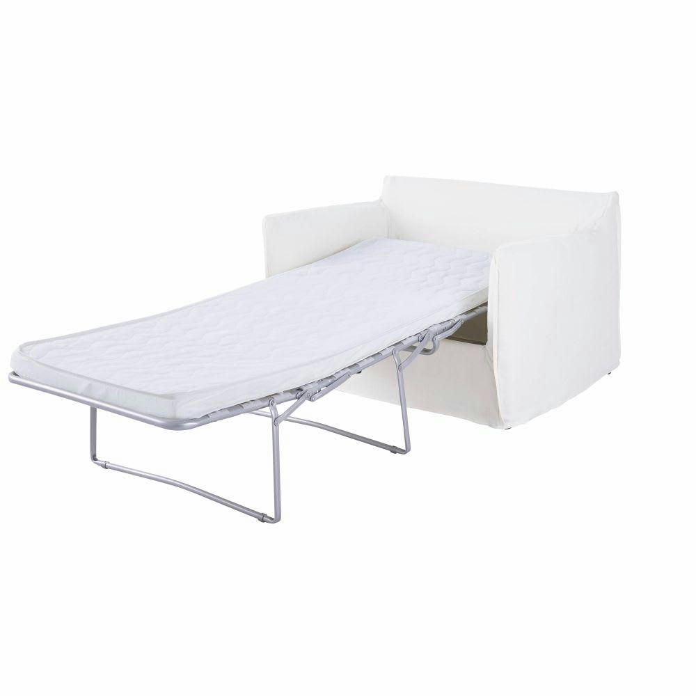 Barcelone - Fauteuil convertible en lin supérieur blanc