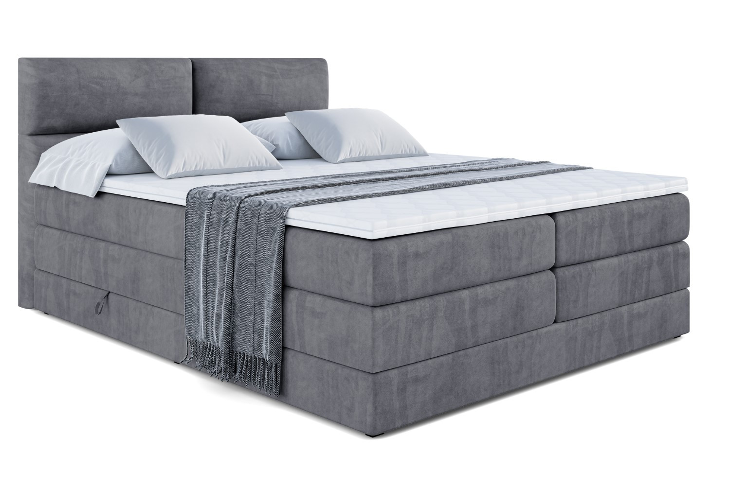 Łóżko kontynentalne z pojemnikiem i materacem H3|H4 BOXI3 KING 120x200 cm