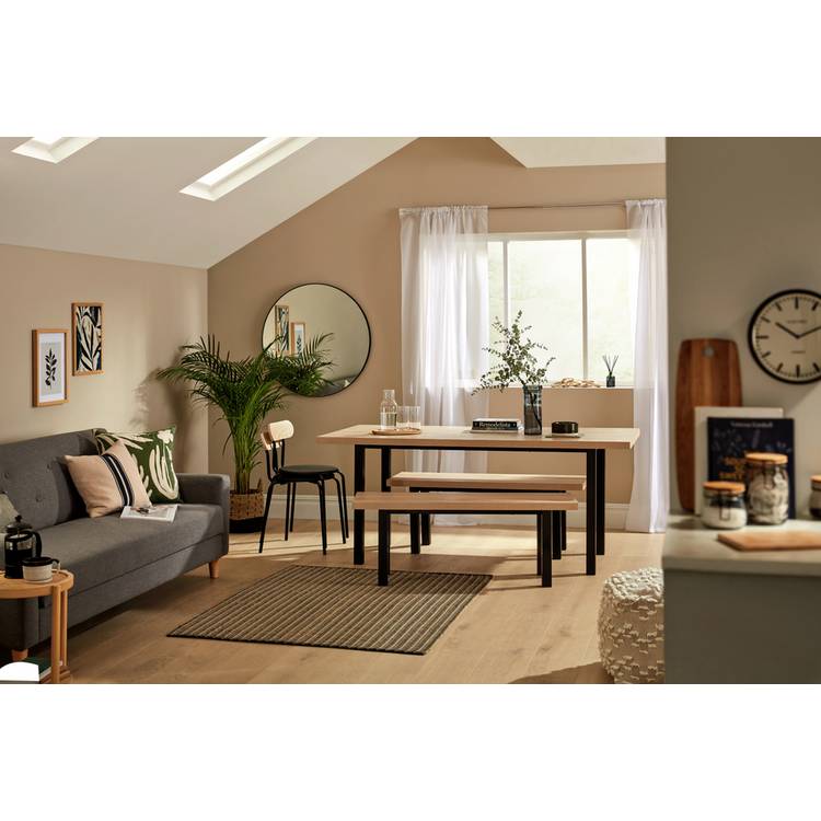 Habitat Zayn Dining Table & 2 Benches - Birch