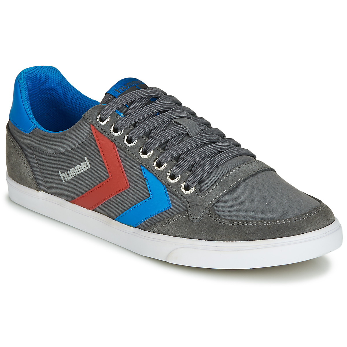 hummel - TEN STAR LOW CANVAS - Grey / Blue / Red