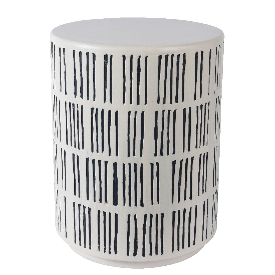 Table d'appoint ronde manguier blanc et noir NOVA
