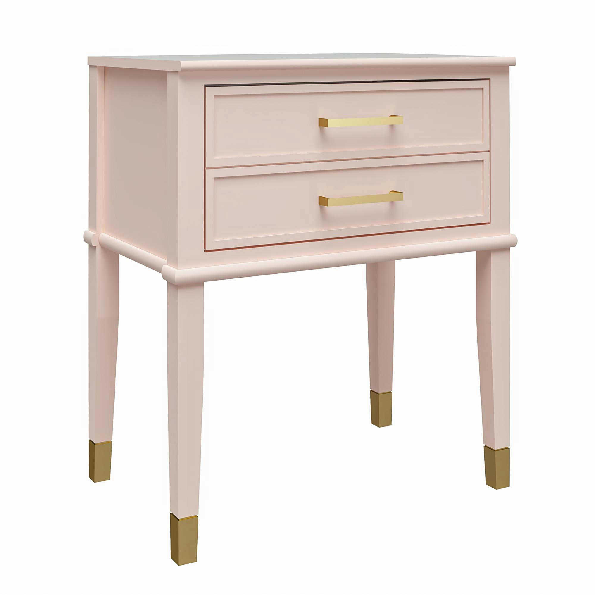 WESTERLEIGH - Table d'appoint avec 2 tiroirs en MDF rose