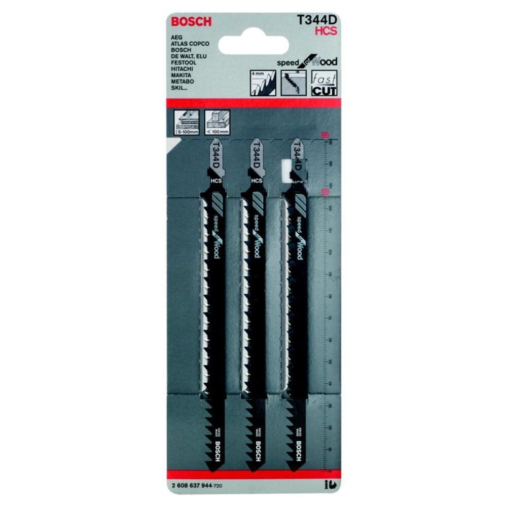 STIKKSAGBLADSETT BOSCH T 344 D TRE/GROV 3 STK