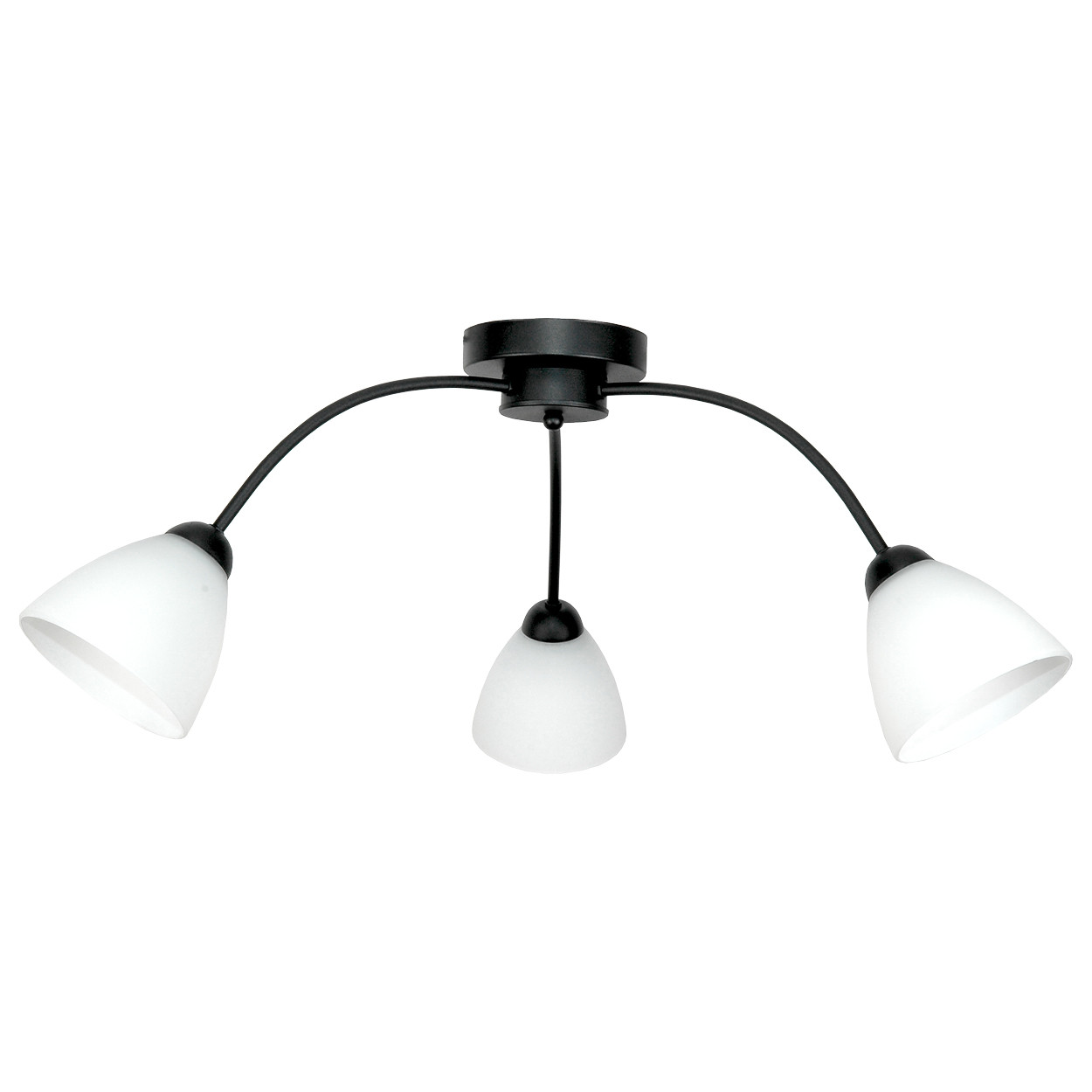 Lampa sufitowa EDYLIT czarna klosz biały 3xE27 JAGNA 15-312