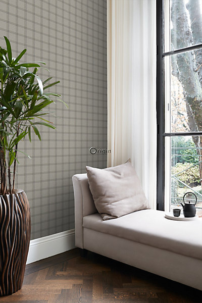 Origin Wallcoverings papier peint à carreaux marron clair 53 cm x 10.05 m