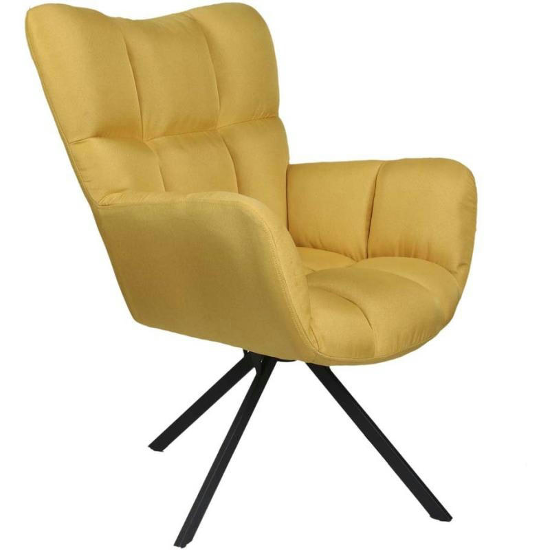 WASHINGTON - Fauteuil pivotant en tissu jaune