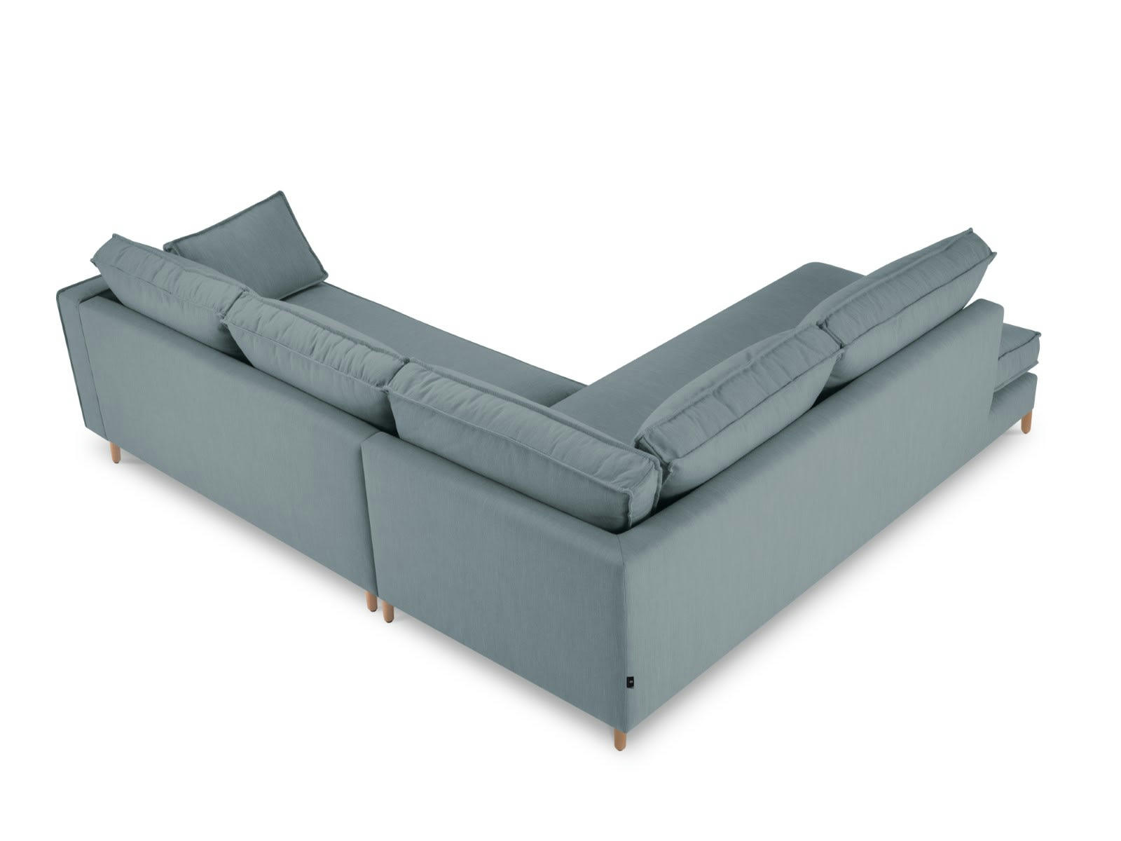 ALEXIS - Canapé D'Angle Gauche 5 places en Tissu Structurel Bleu