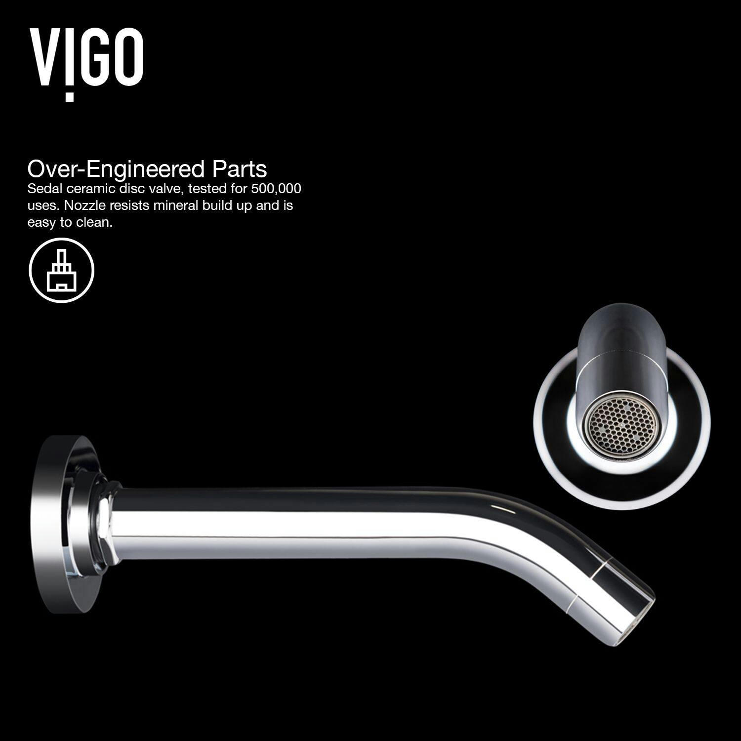 VIGO Olus Wall Mount Single Lever Bathroom Sink Faucet, WaterSense™ Certified, Chrome