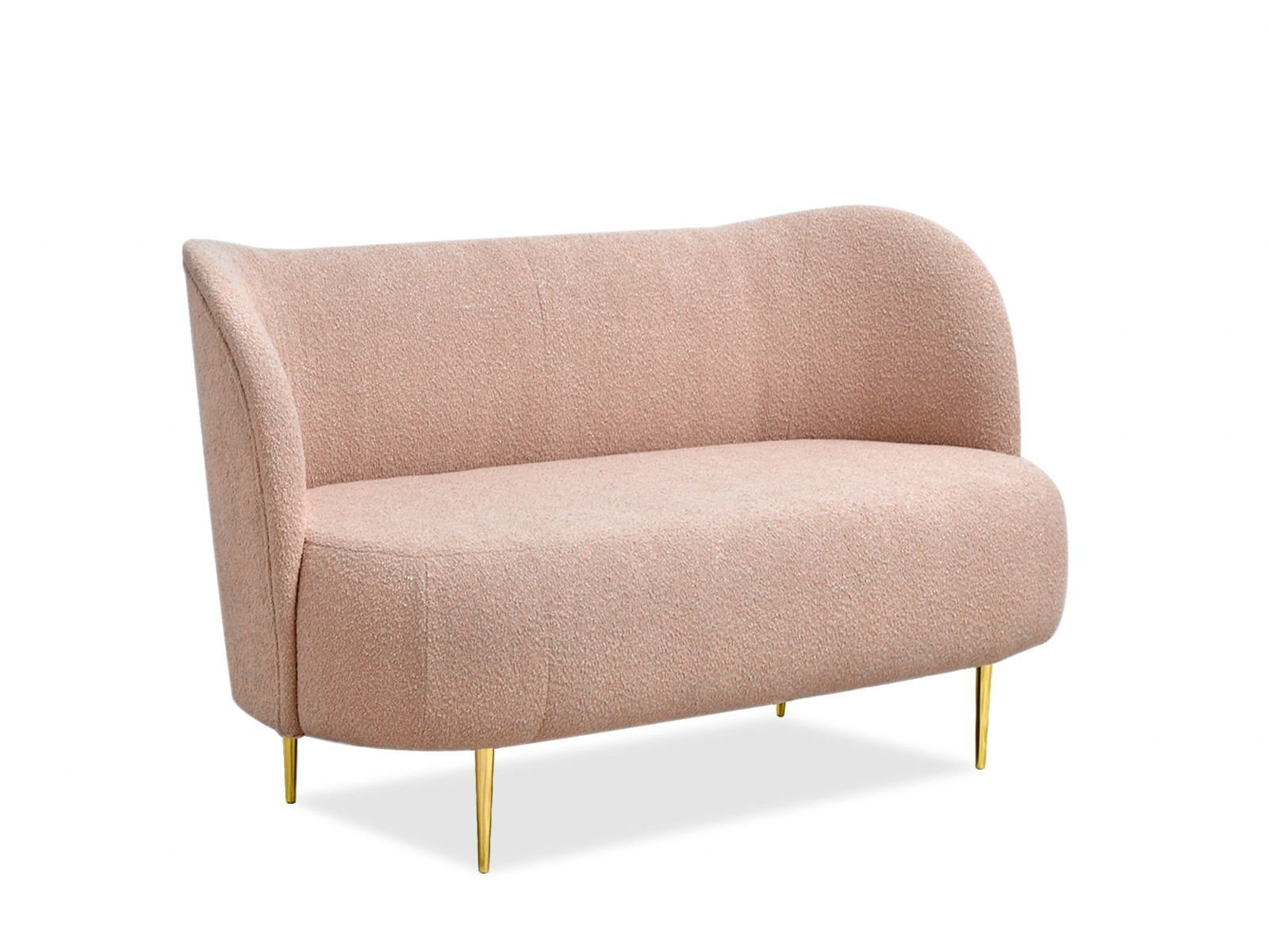 Sofa Corina-2 Pudrowy Tkanina, Podstawa Złoty