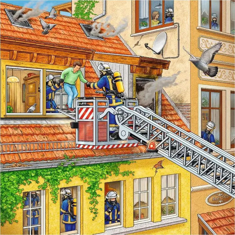 Puzzle 3-teilig Feuerwehreinsatz