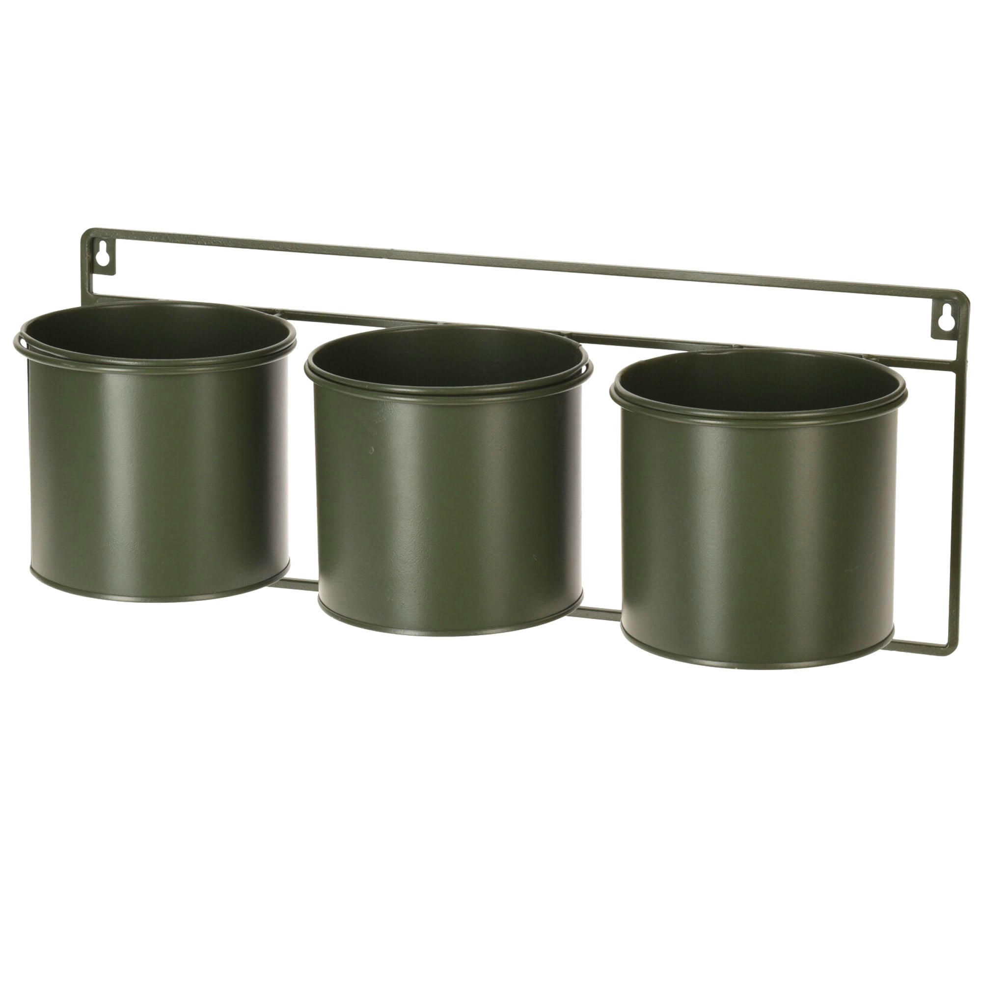 - Support pots plantes mural en métal vert 3 pots