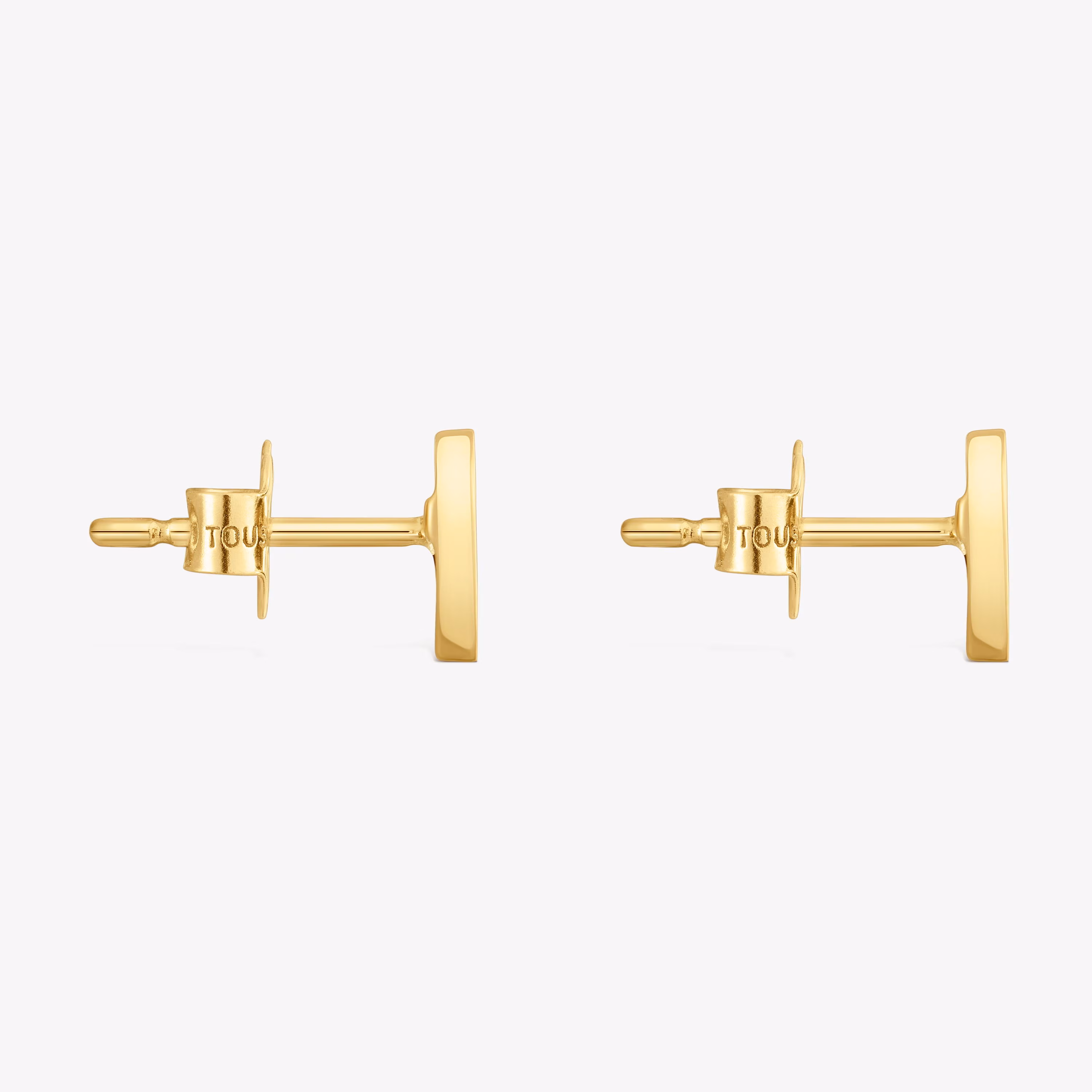 Pendientes corazón de oro 14 kt y malaquita XXS