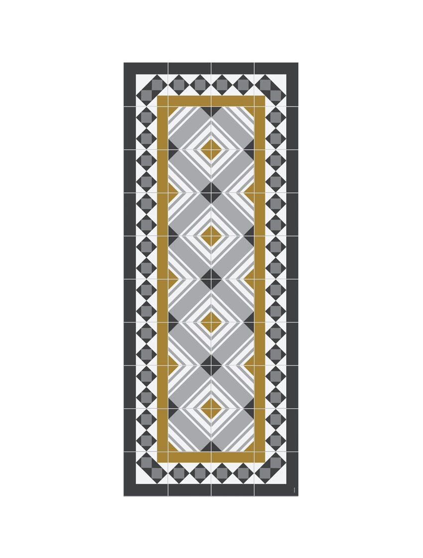 BARCELONE - Tapis en vinyle Muntaner gris 80x200