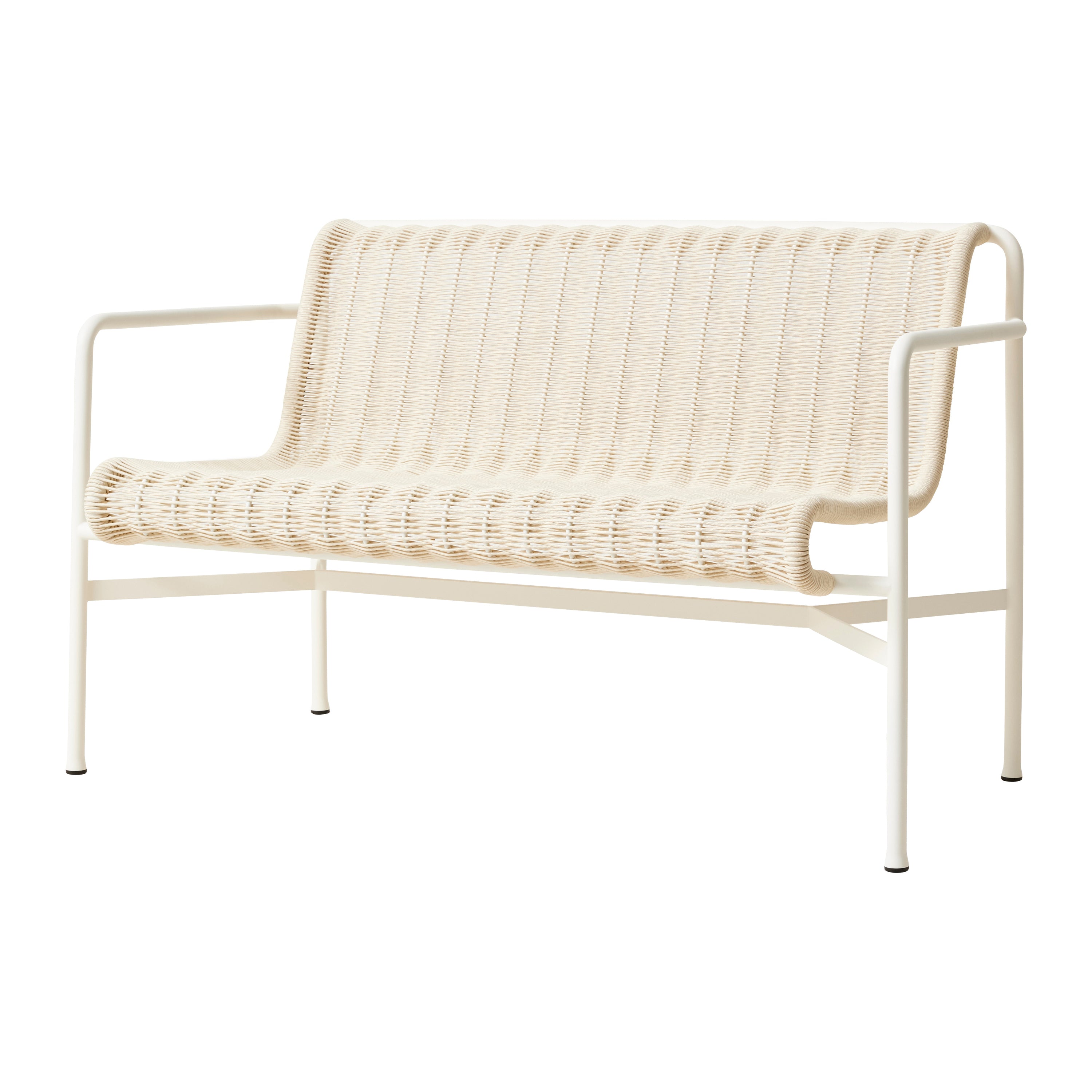 HAY Palissade Cord Tuinbank 2,5-zits met Armleuning - Crème Wit