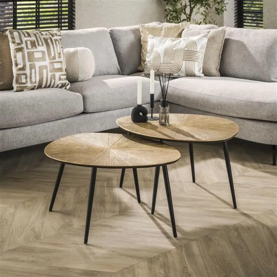 Hoyz Collection - Salontafel Set-2 Organisch Ray - Brons/Goud Metaal