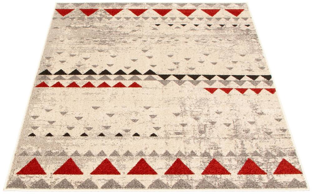 ECARPET Remi Indoor Geometric Area Rug, Ivory/Red, Assorted Sizes