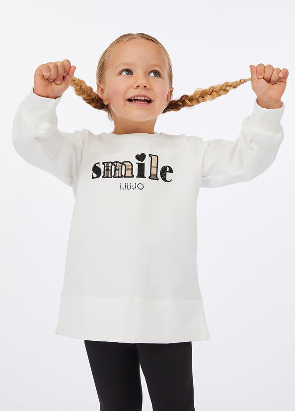 Felpa in cotone con ricamo