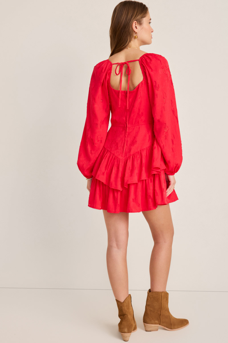 Sophie Tiered Jacquard Mini Dress