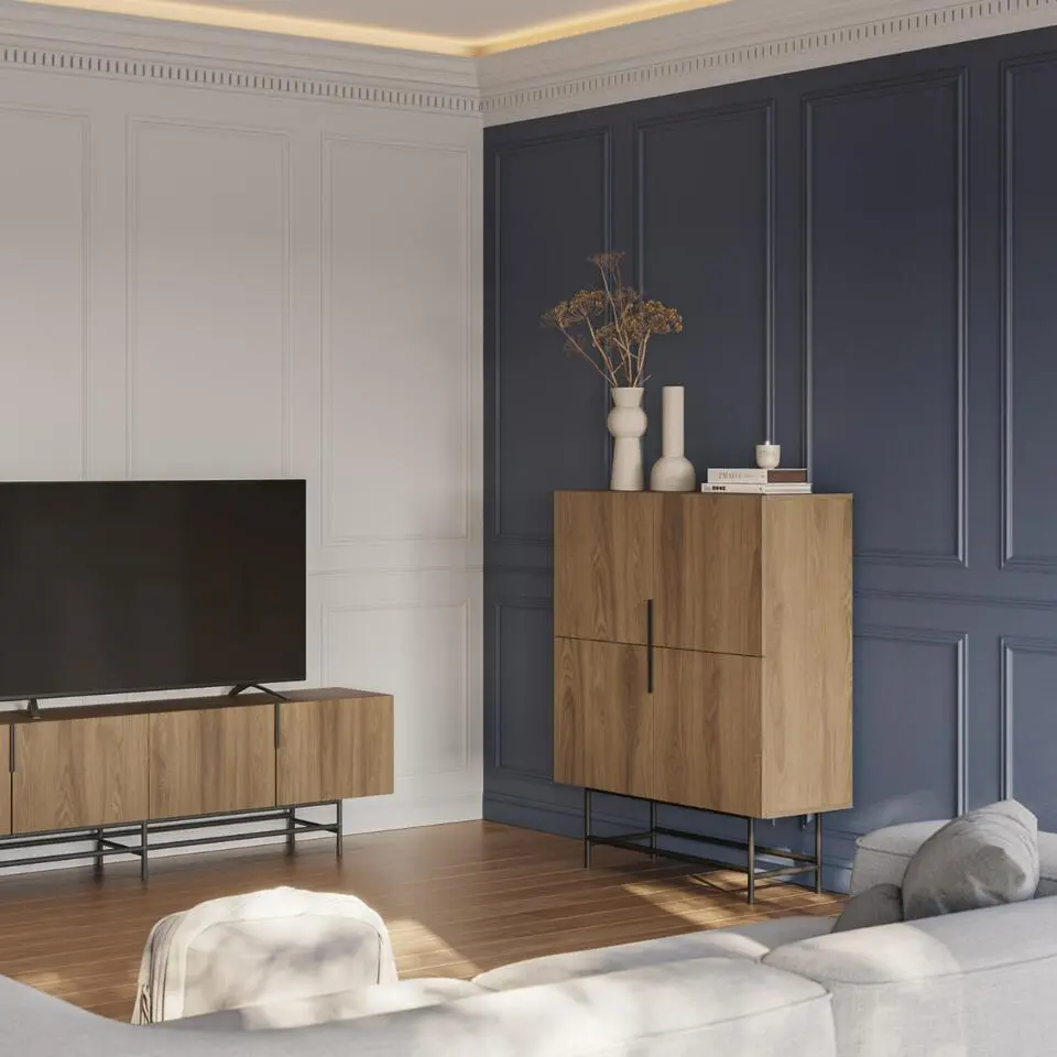 Calicosy - Buffetkast RIMA - donker hout 100x40x128 cm