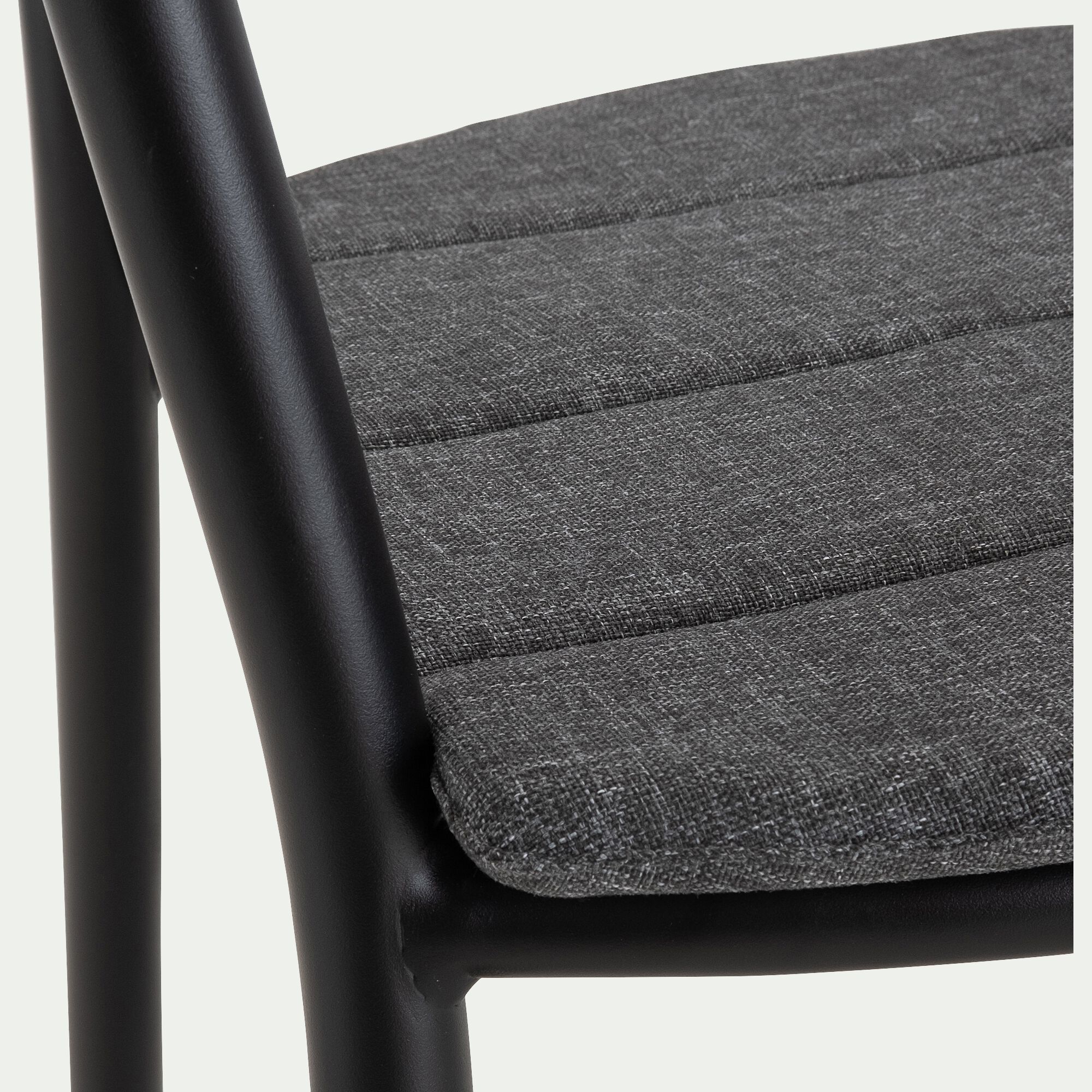 LAZZARO - Chaise de jardin avec accoudoirs en aluminium - noir