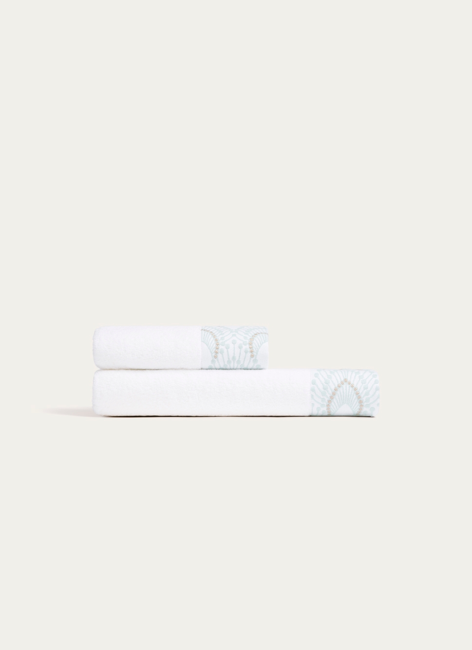 SERVIETTE DE TOILETTE SABRINA A LITEAU FANTAISIE BLANC
