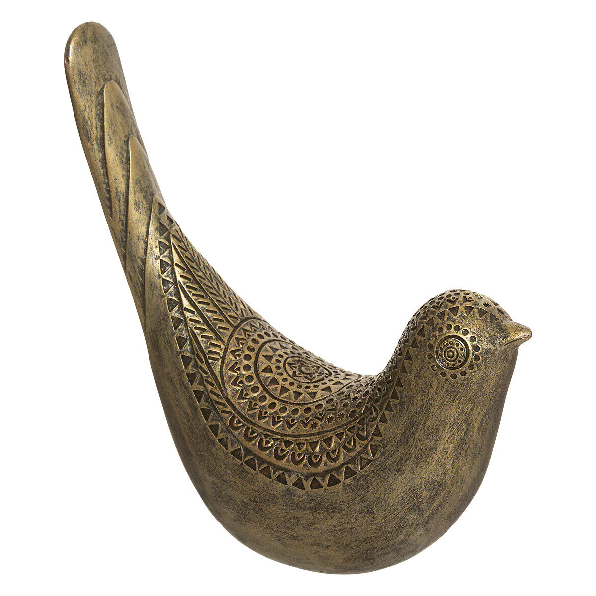 Pássaro decorativo OASIS dourado 17cm