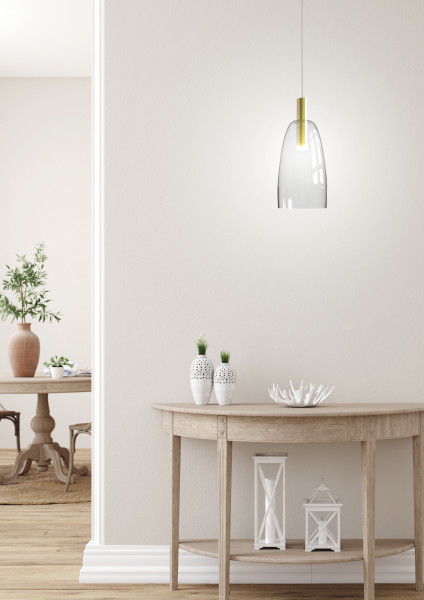 Lampa wisząca MODENA złoto-przezroczysta LED 1x5W 3000K 260lm Candellux