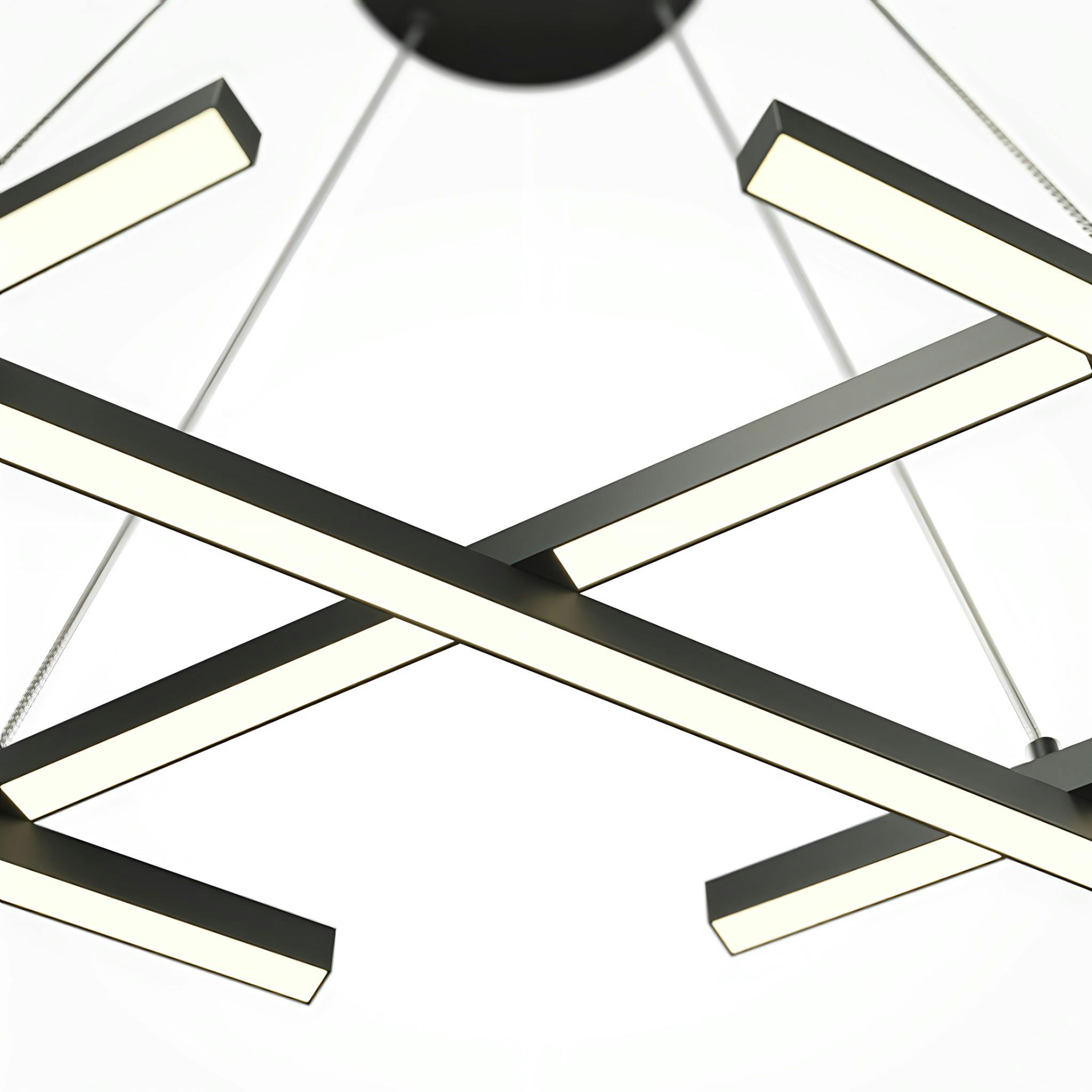 Suspension noire LED – barres croisées minimalistes SALEM