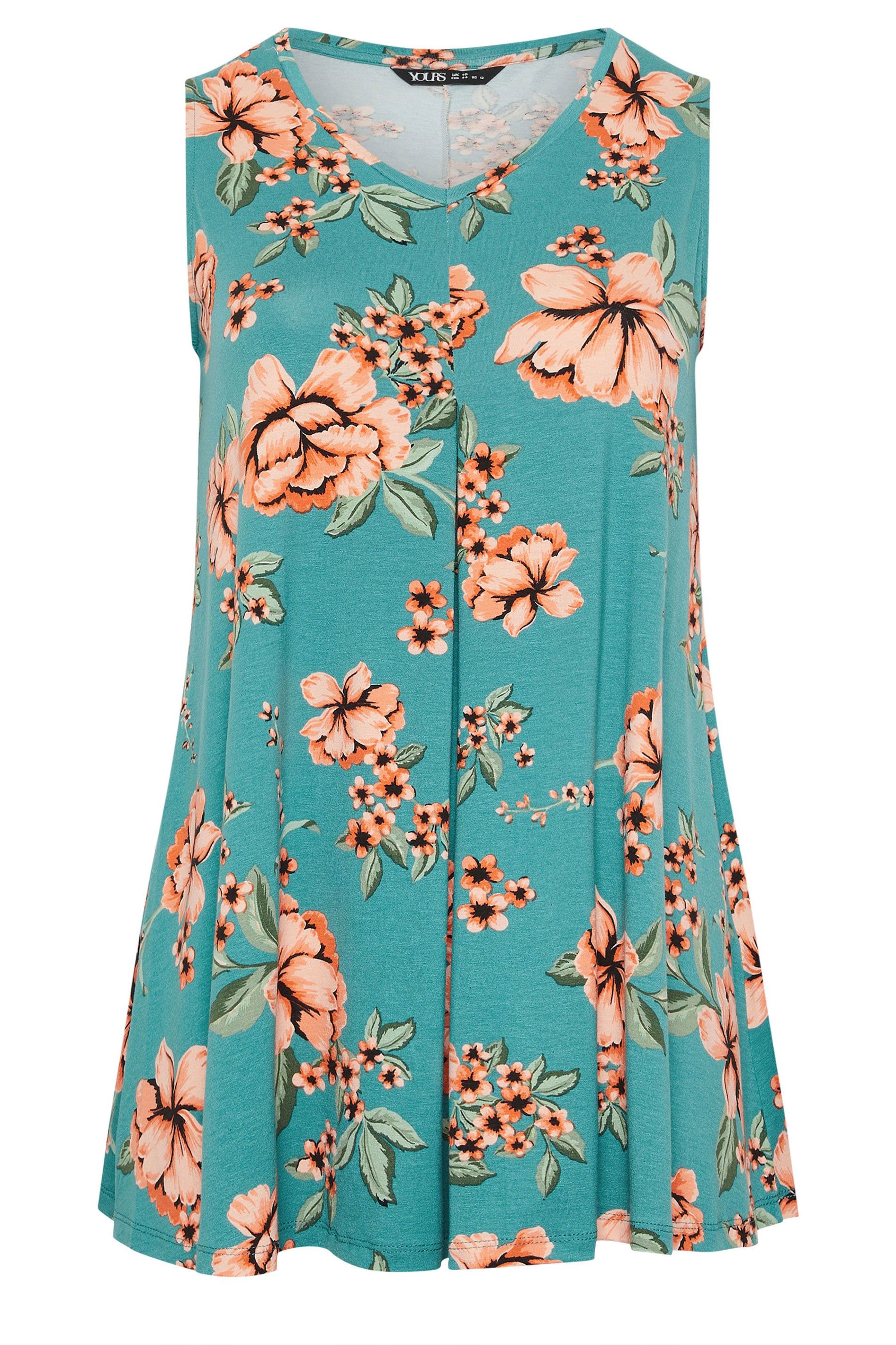 Yours Floral Pleat Vest Top