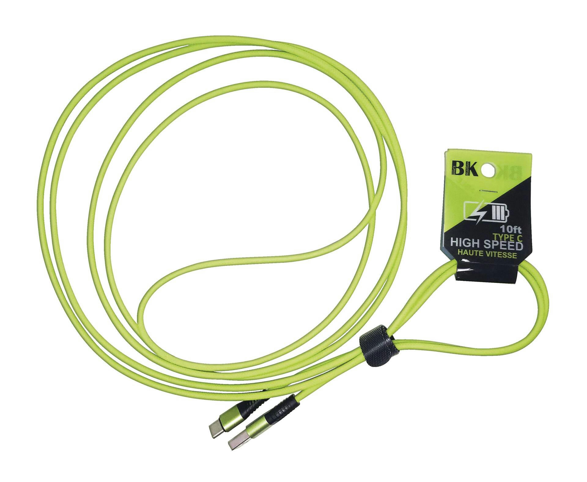 BK Type-C USB Charger & Sync Cable, 10-ft