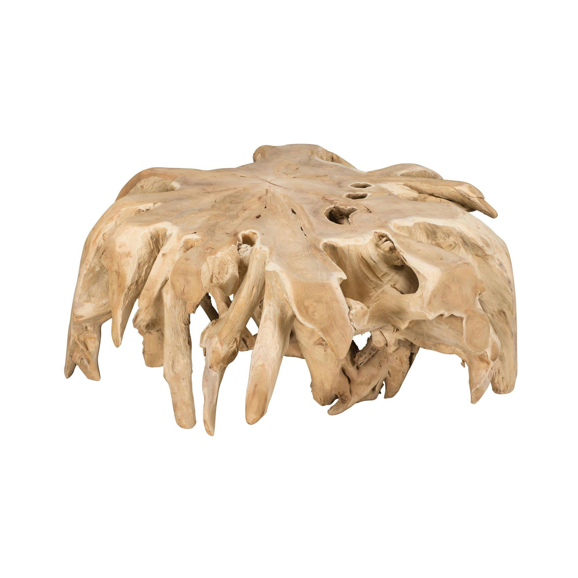 KALIMAN - Table basse en racine de teck massif Ø100cm