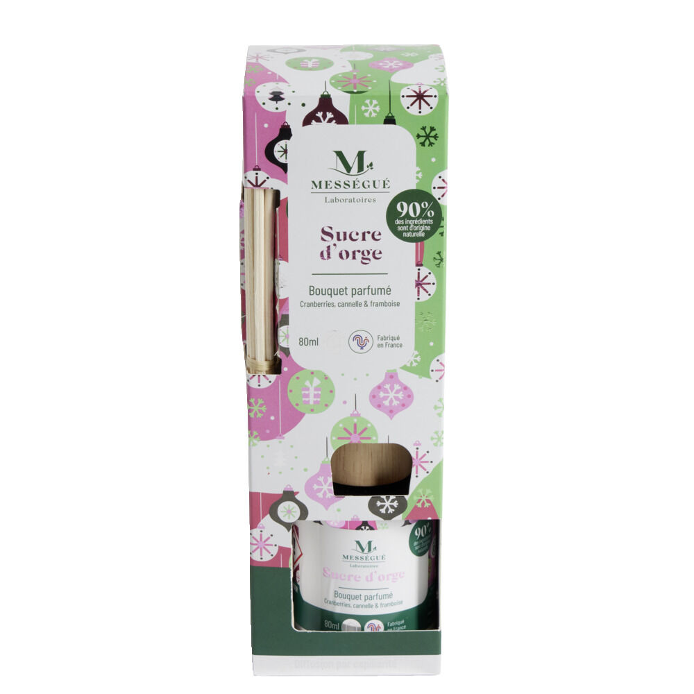 Diffuseur à bâtonnets 80ml Mességué bouquet parfumé sucre d'orge