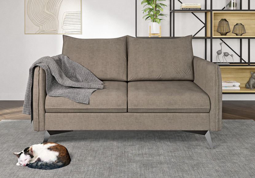 Ropez Juli Bis sofa 2 osobowa nogi metalowe tkanina beż