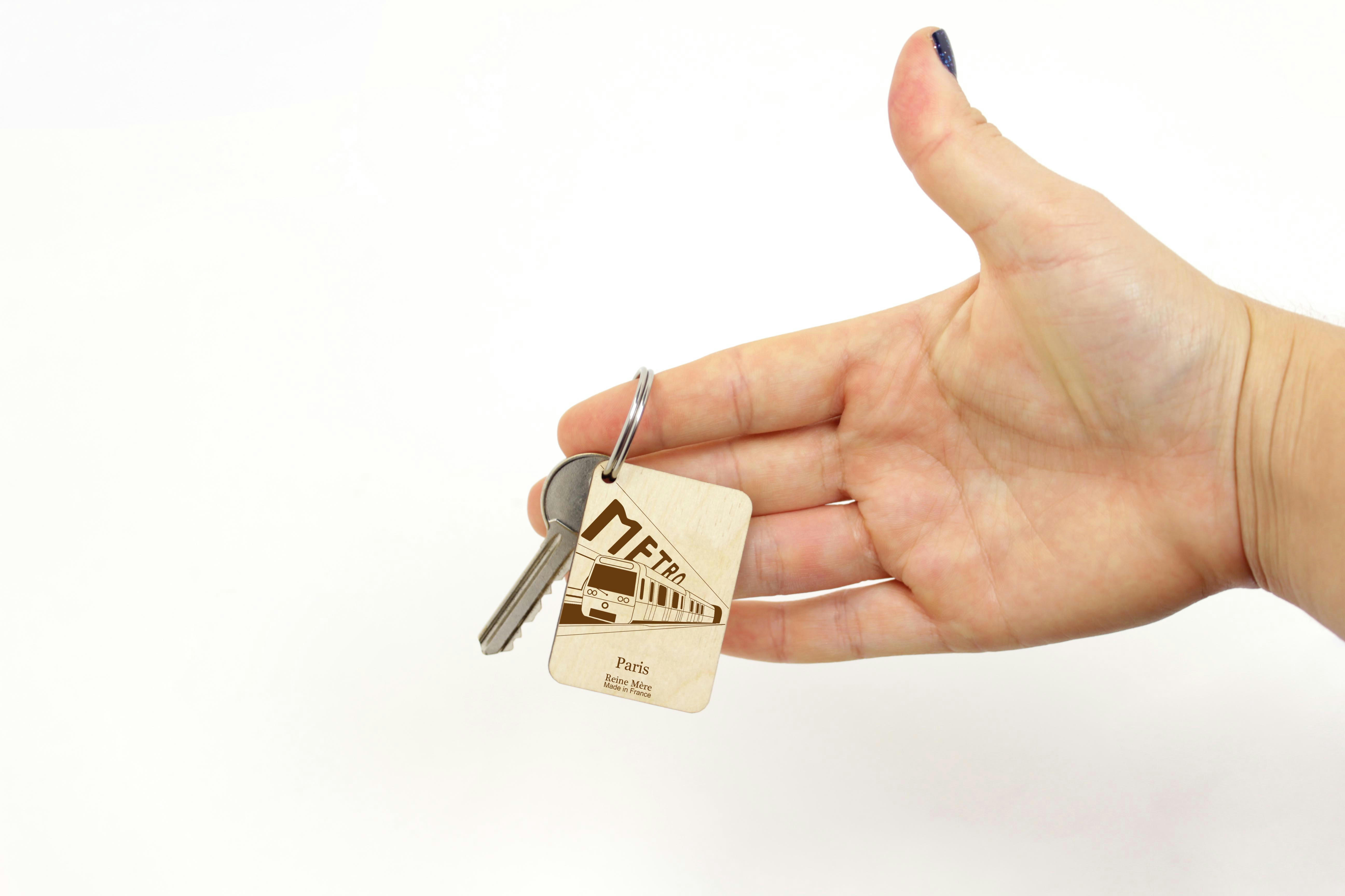 Plateforme métro - Porte-clés en bois de bouleau made in france