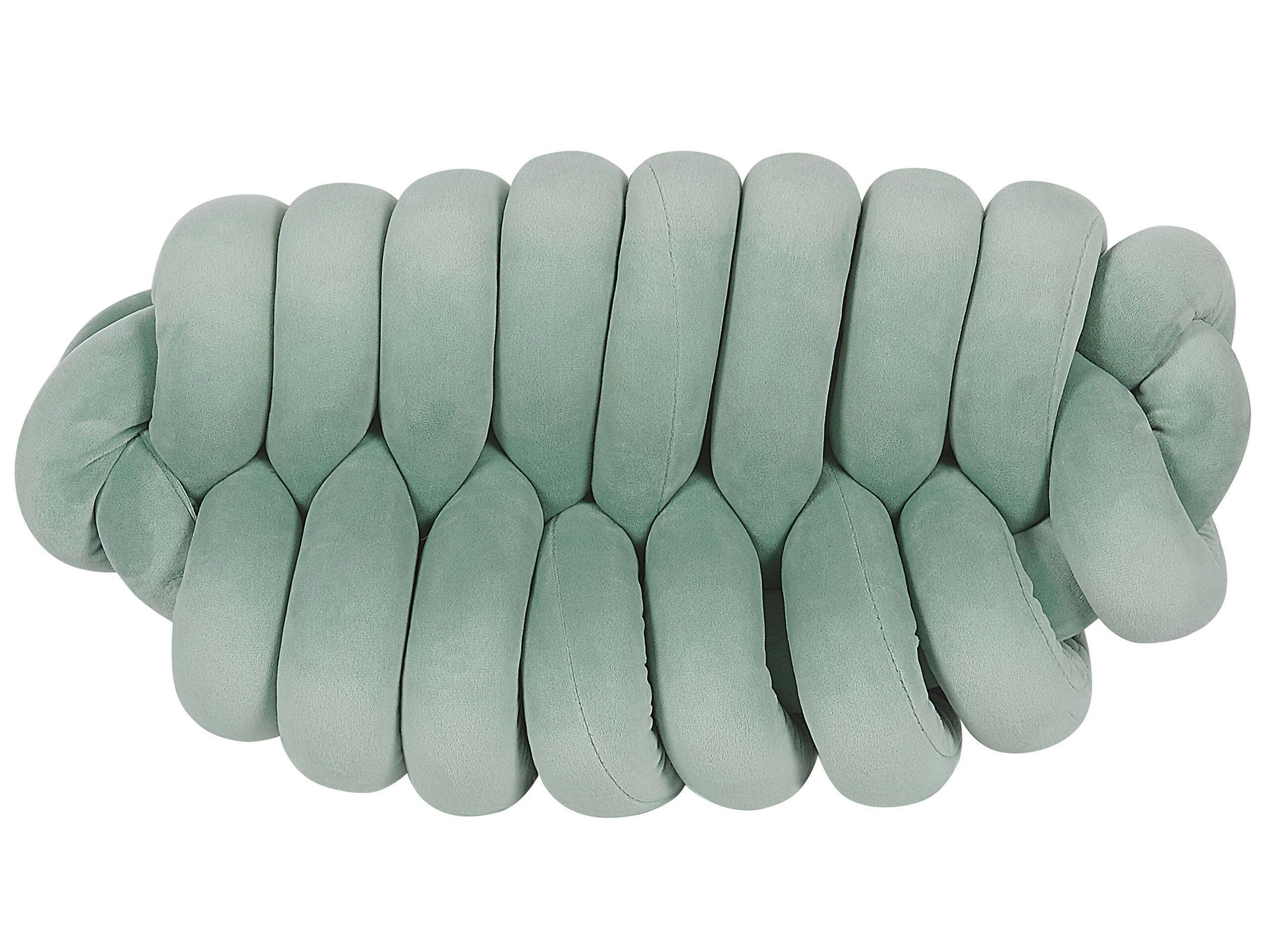 PANARA - Coussin décoratif en tissu vert 45x10cm