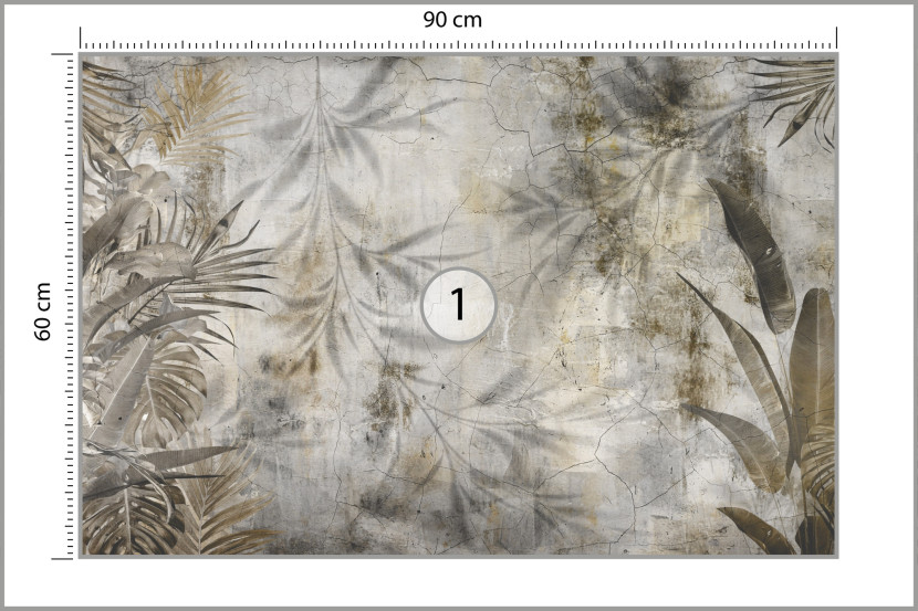 Fototapeta Egzotyczne Liście Na Betonie 90x60cm
