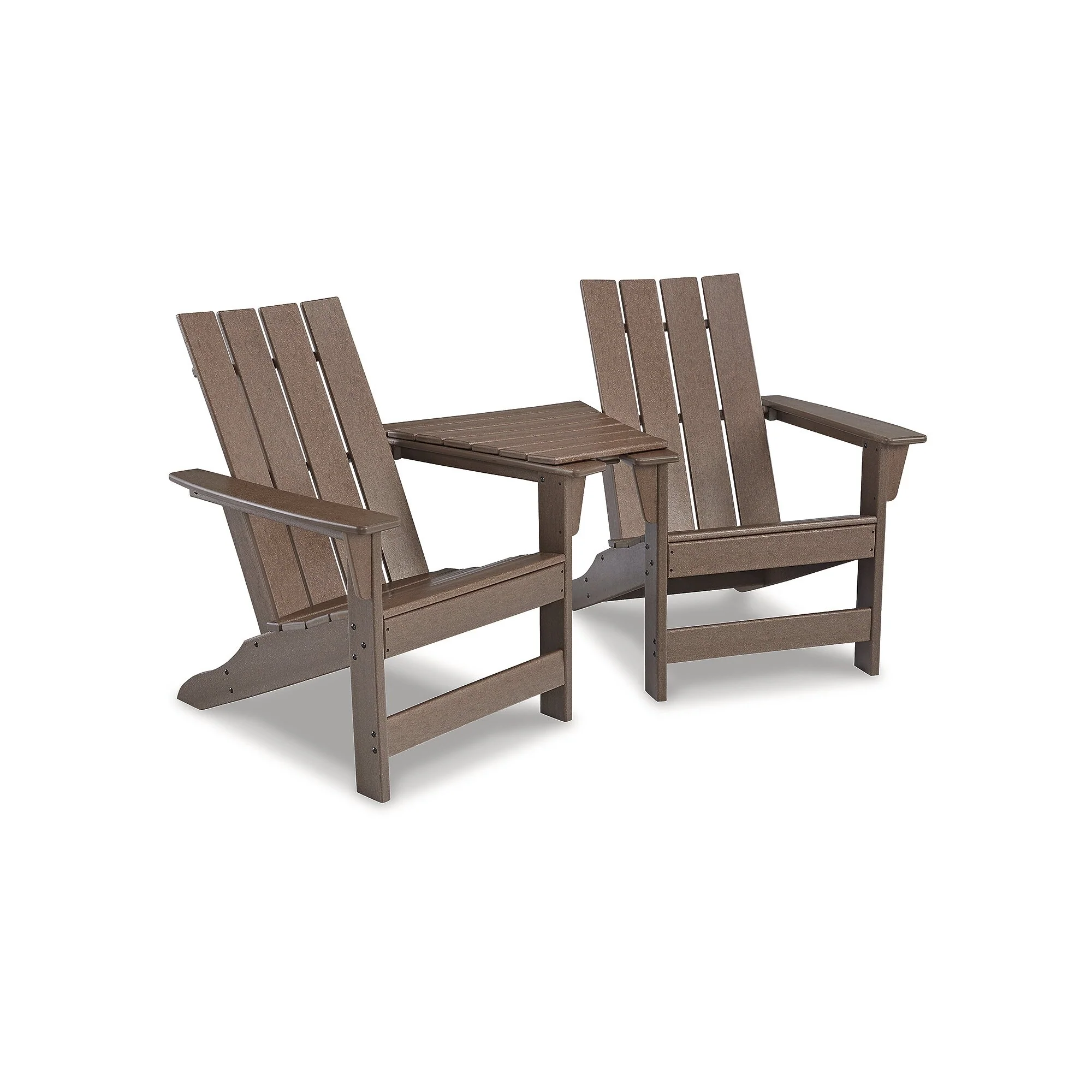Signature Design by Ashley Emmeline Brown 2 Adirondack Chairs with Connector Table - 30 W x 31 D x 38 H