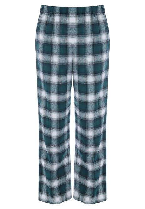 Mens Teal Check Jersey Woven Pyjama Set