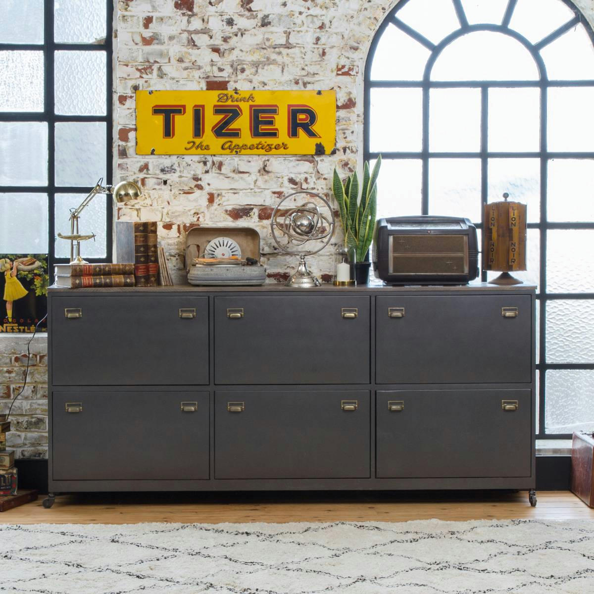 NOTTING - Buffet en métal gris 213 cm