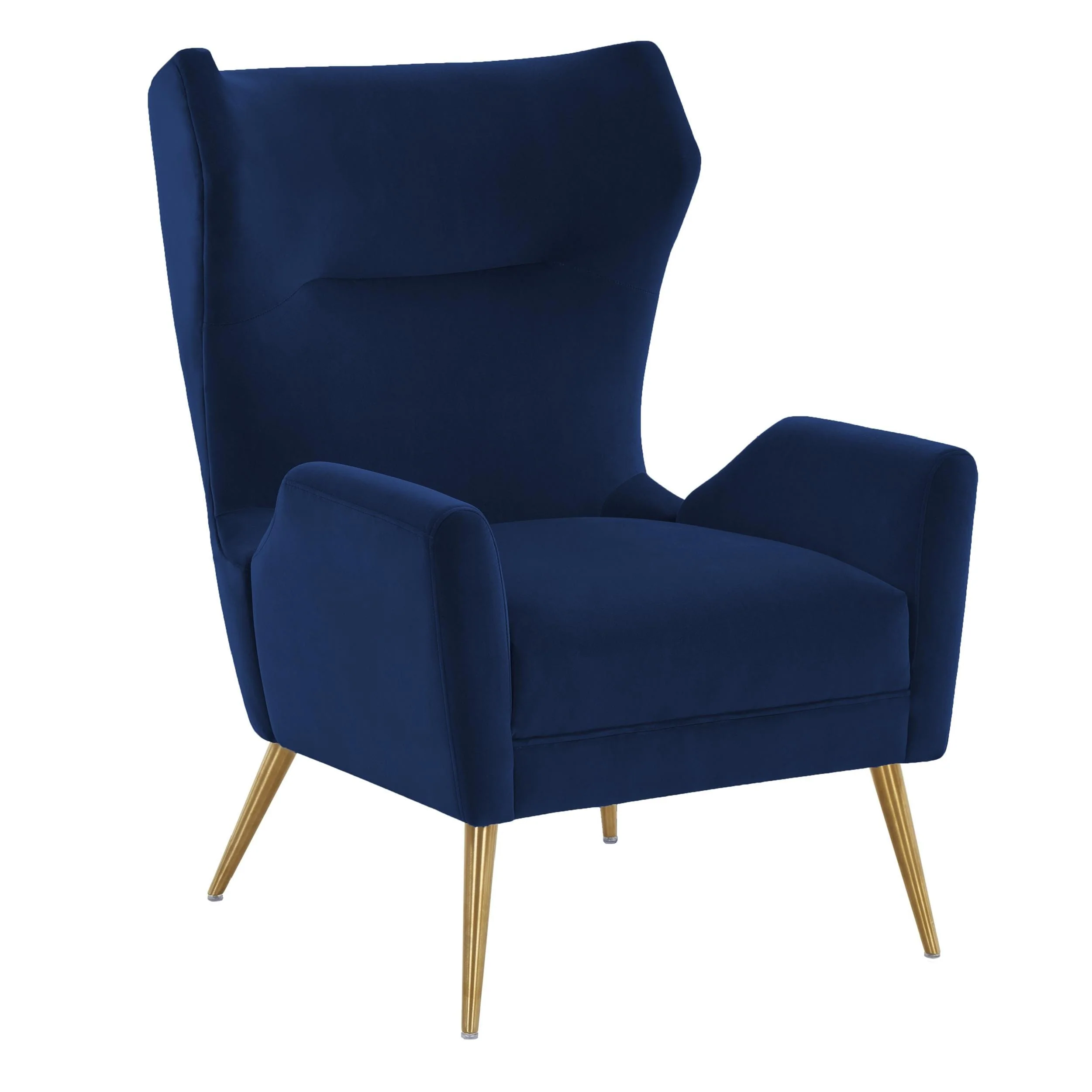 Sebastian Morden Wingback Armchair Velvet Accent Chair with Gold Legs