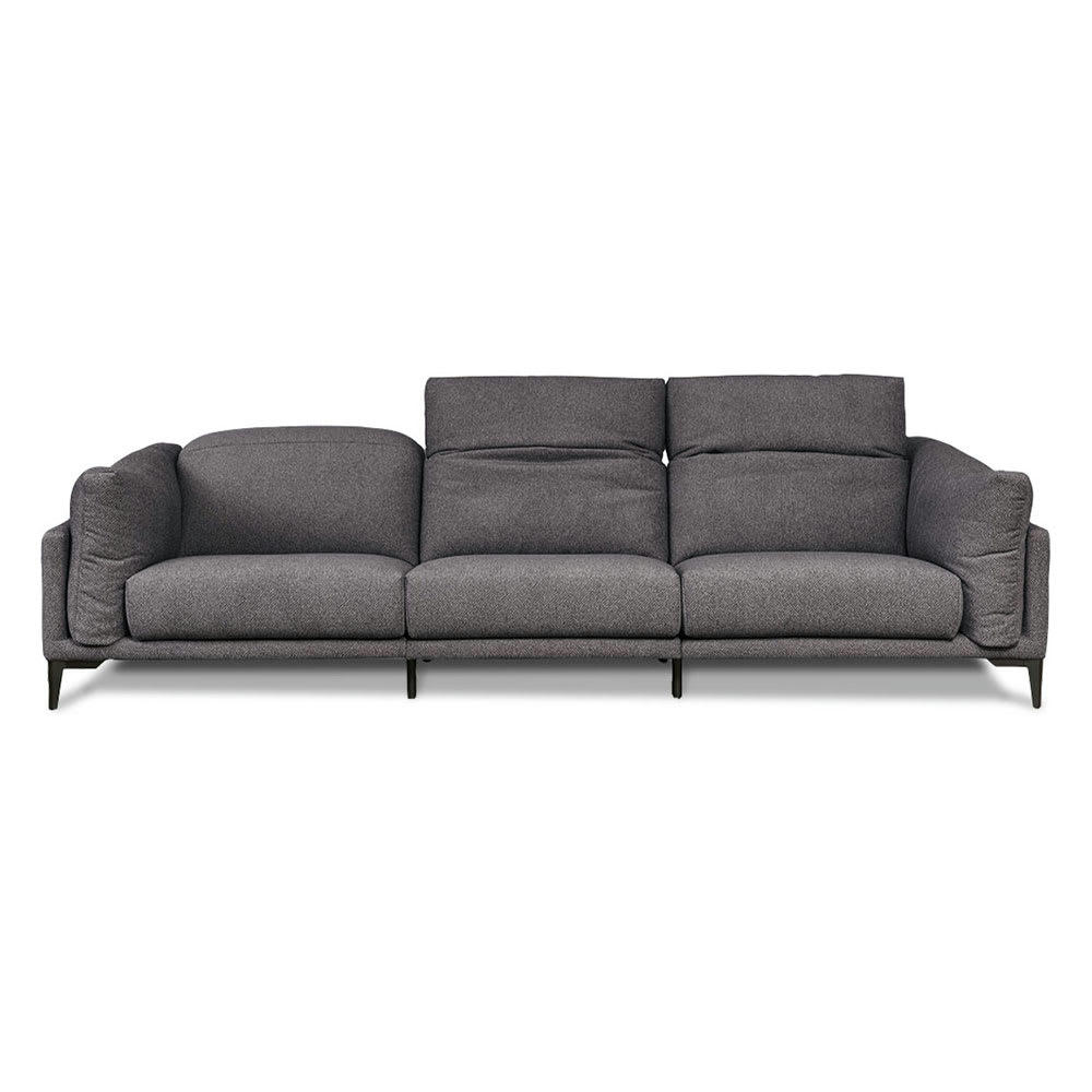 - Canapé 4 places droit tissu gris foncé