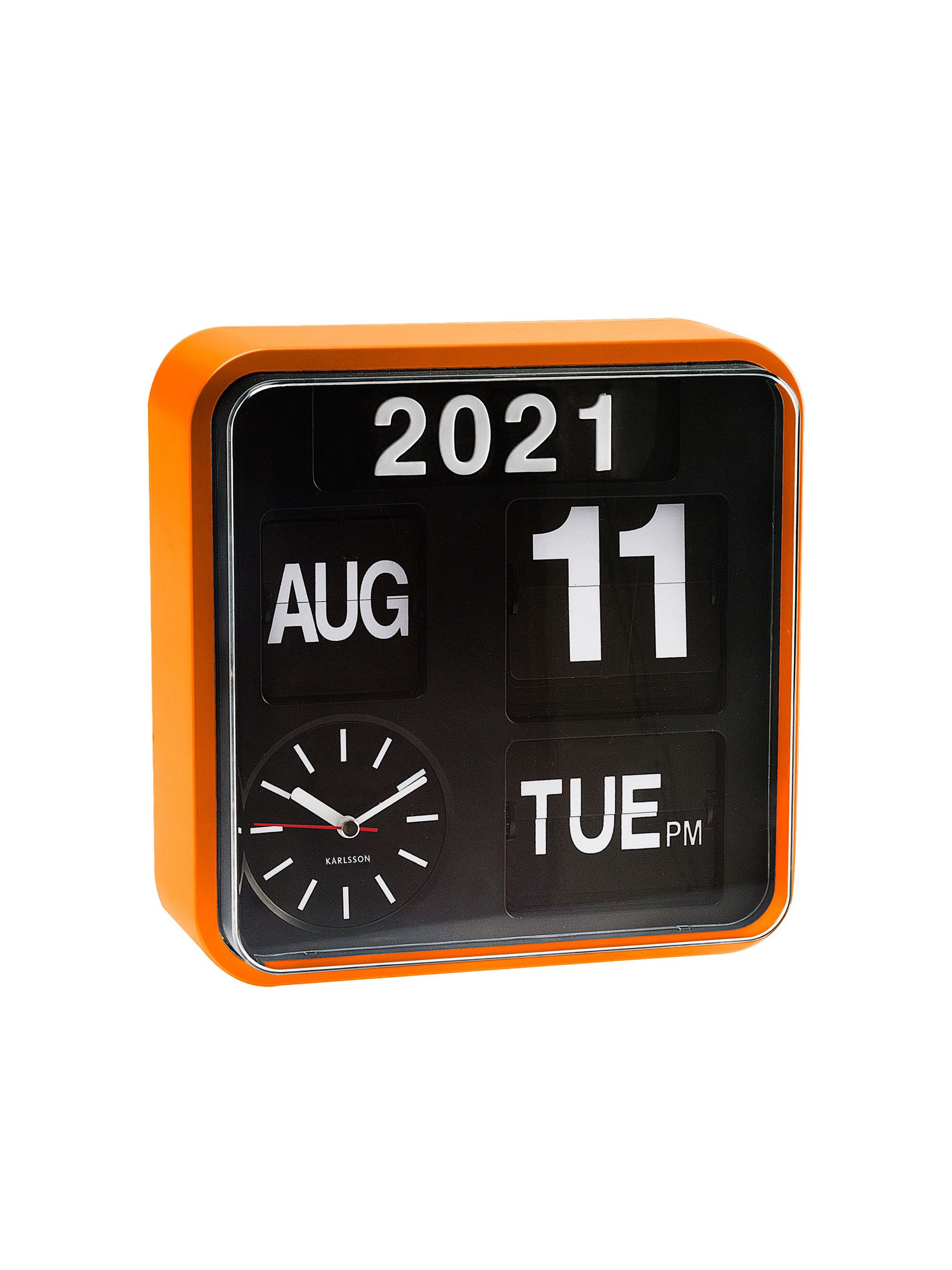 Orange Mini Flip Wall Clock