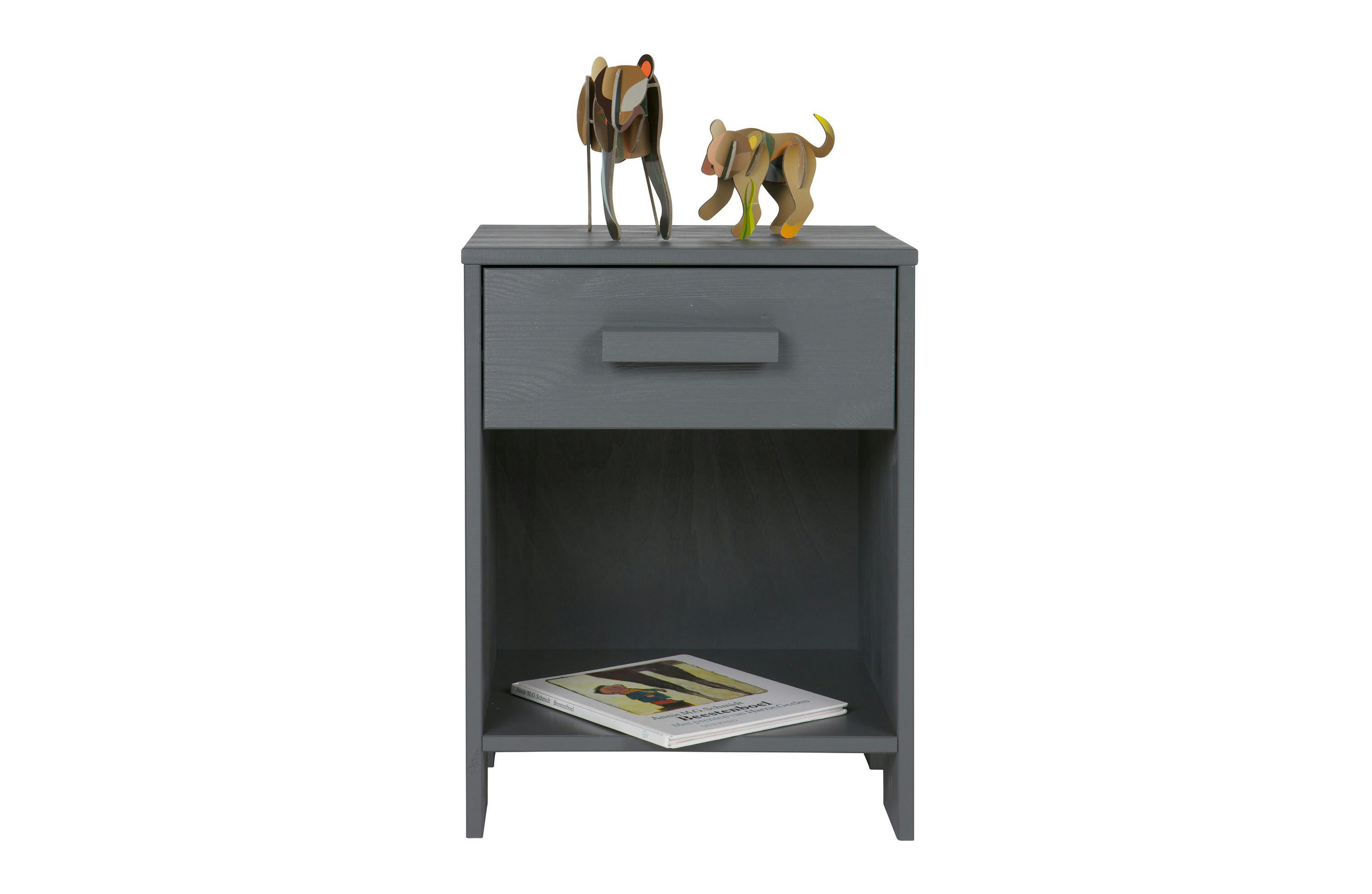 DENNIS - Table de chevet en bois anthracite