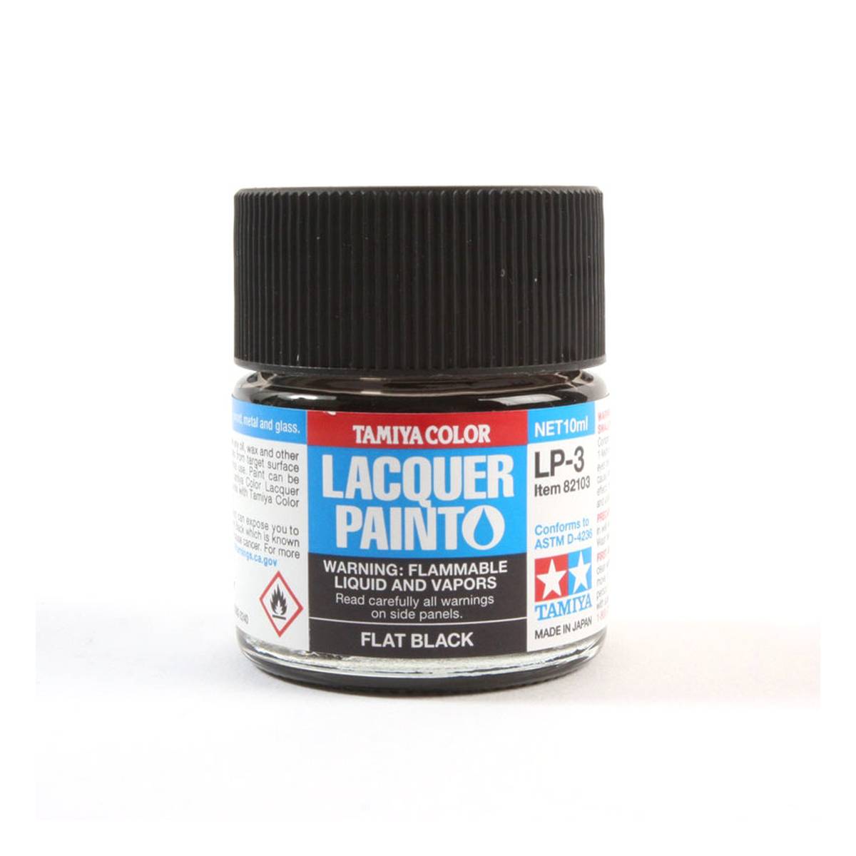 Tamiya Flat Black Lacquer Paint 10ml (LP-3)
