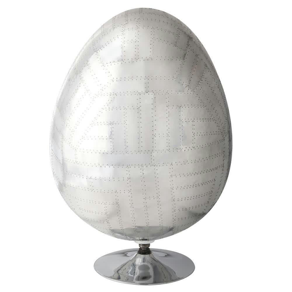 Coquille - Fauteuil œuf industriel en cuir marron